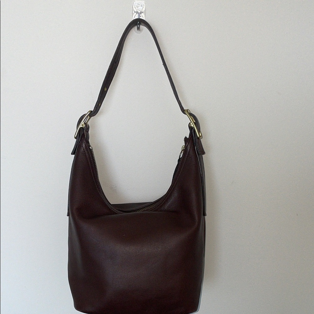 Vintage Coach Mahogany Brown Leather Hobo Bag #9823